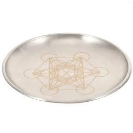 Candle Holders Metal Tray Home Supply Scented Plate Silver Candles Altar