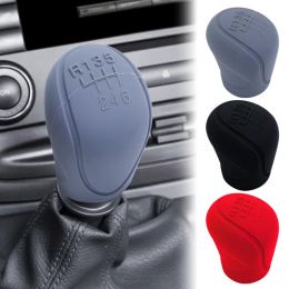 Silicone Car Gear Shift Knob Cover Non-Slip Gear Shift Grip Handle Protective Covers Manual 6-speed Cars Interior Accessories