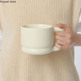 Mugs Creative Ceramic Mug Coffee Oatmeal Breakfast Cup Household Water Simple Heat-resistant Milk European Teapot