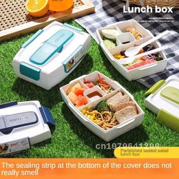 Dinnerware Creative Double-Layer Student Lunch Box Plastic Compartment Microwave Sealed Salad Picnic