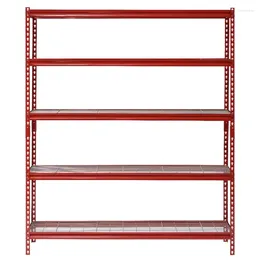 Kitchen Storage Shelving Units Muscle Rack Red 60"W X 24"D 72"H 5-Shelf Steel Shelf Unit