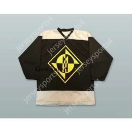 Gdsir Custom HINE HEAD BLACK HOCKEY JERSEY NEW Top Ed S-M-L-XL-XXL-3XL-4XL-5XL-6XL