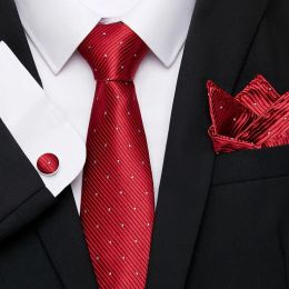 Luxury Tie For Men Tie Hanky Cufflink Set Necktie hombre Formal Clothing Printed Father's Day
