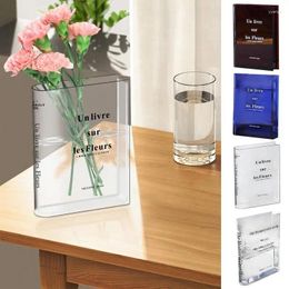 Vases Book Vase For Flowers Modern Acrylic Shaped Table Centrepiece Unique Flower Home Aesthetic Decor Artistic