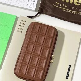 Bags Silicone Chocolate Pencil Case Kawaii Large Capacity Student Stationery Student Supplies Storage Bag Waterproof Back To School