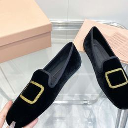 With Box Flat Loafers Women Mules Leather Summer Office Dress Shoes Sequins Slipper Embellished Sandals 551