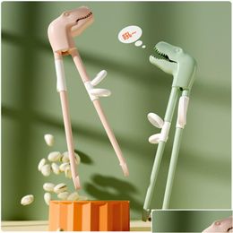 Chopsticks Cartoon Dinosaur Learning Training Kids Helper 1Pair Portable Children Tableware Detachable 20220514 D3 Drop Delivery Home Dhp9M