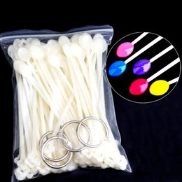 100pcs False Nail Display Fake Nail Art Tips Polish Gel Colour Practise Sticks Spoon Shape Swatch Colour Sample Manicure Tools Set