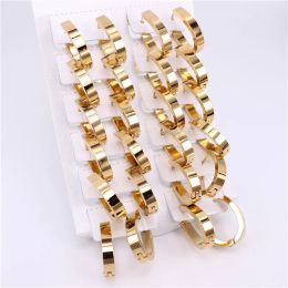 Earrings Oval 20mm Stainless steel Jewellery Hoop earrings 12pcs/card Four seasons youth beautiful match Women and girls wear K032