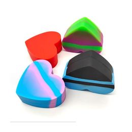 Accessories Heart Shape Sile Jars Wax Dab Vaporizer Oil Container Non-Stick 17Ml Ers Case Storage Box For Smoking Bongs Hookahs Drop D Otfb8