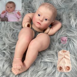 21inch 3D Painted Kit Reborn Baby Doll Mould With Hair and Cloth Body Blue Veins More Realistic Doll Parts