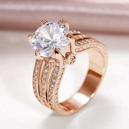 2PCS Wedding Rings Huitan Luxury Trendy Wedding Engagement Rings for Women Three Metal Color Pink/White Cubic Zirconia Ring Wholesale Hot Jewelry