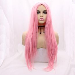 Wigs Purple,Hot Pink,Gold Yellow Mix Colour Long Straight Synthetic Wig Heat Resistant Fibre Machine Made Hair for Drag Queen Cosplay