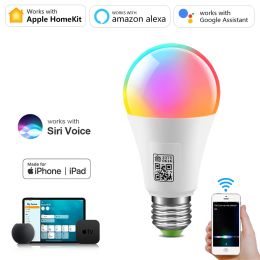 Homekit Smart Wifi Light Bulb Multicoloured Dimmable E27 LED Bulbs Siri Control work with Apple Home Kit Alexa Google Assistitan