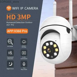 Other CCTV Cameras 1/4PCS 3MP WiFi IP Camera CCTV Monitoring Camera Outdoor Monitor 4X Zoom Wireless Waterproof Ai Human Tracking Night Vision Y240403