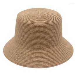 Berets Flat Straw Hats Solid Colour Caps Ladies Hat Summer Sun Openwork Handwoven Cap Ethnic For Women Men Japanese Style DIY