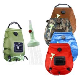 Supplies 20l Water Bags Outdoor Camping Hiking Solar Shower Bag Heating Camping Shower Climbing Hydration Bag Hose Switchable Shower Head