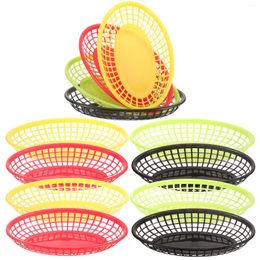 Dinnerware Sets French Fries Hamburger Basket Plastic Fast- Storage Snack Plate Fruit Serving Tray Chip Hamper