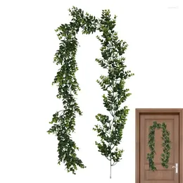 Decorative Flowers Eucalyptus Garland With 5.9 Feet Artificial Christmas Wreath Home Decors Adjustable Green For