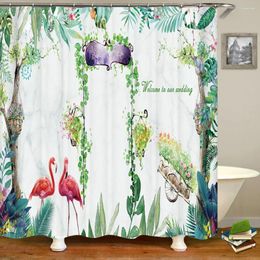 Shower Curtains 3D Printing Nordic Style Plants Leaves Curtain With Hooks Bathroom Polyester Waterproof Home Decor 180x180cm
