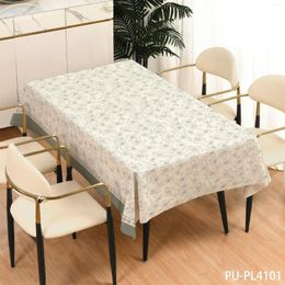 Table Cloth 10014 Household Waterproof And Oil Proof Grid Tablecloth Wash Free PVC Rectangular Dining Mat Square Coffee