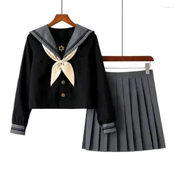 Clothing Sets Fashion JK Japanese School Uniform Basic Sailor Fuku Suit S-2XL Schoolgirl Outfits Pleated Skirt Anime Cosplay Costume