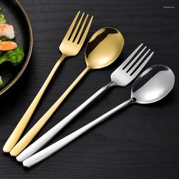 Flatware Sets 12pcs/lot Wholesale 18/8 Stainless Steel Dinner Fork Dessert Good Mirror Longer Handle Forks Dinnerware Set