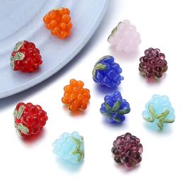 2pcs/Lot Raspberry Lampwork Beads For Jewellery Making Fruit Grape Glass Beads DIY Bracelet Necklace Earring Accessories Wholesale