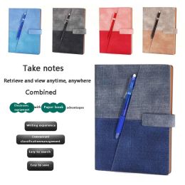Notepads A5 Looseleaf Notepad Binder Sketch Book Hidden Pen Slot Magnetic Lock Gift Notebok for Student Artist Office Women Men