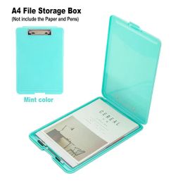 Boxes A4 Paper File Document Storage Box with Folder Clip Writing Board Wordpad Office School Stationery Holder Organizer Case 8 Color