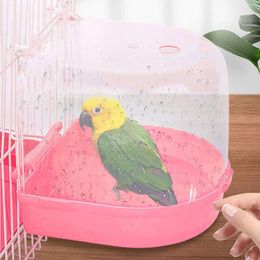 Other Bird Supplies Pet Caged Bath Box Canary Budgerigar Hanging Easy To Install Lovebirds Budgie Cockatiel Parakeets Parrot Water Shower