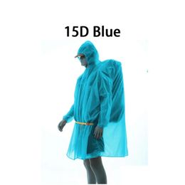 Tents And Shelters 3F Gear Single Person Tralight Hiking Cycling Raincoat 15D Sile 210T Taffeta Outdoor Awning Cam Tarp Sun Shelter Dr Dhen8