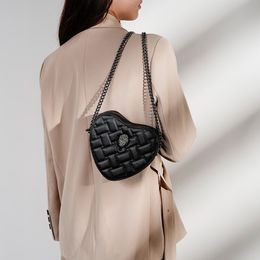 Kurt Geiger heart shaped Designer bag leather London handbag Women Luxury high fashion elegant Mini metal sign pochette tote crossbody chainBag