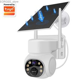 Other CCTV Cameras PTZ Rotation Solar Camera 4G WiFi Wireless Powered Full Color Night Vision Automatic Alarm CCTV Low Power PIR Motion Detect Y240403