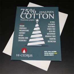 Paper 85gsm 75% Cotton 25% Linen Paper A4 210*297mm White Colour with Red&blue Visible Fibre Starchfree Waterproof 10 Sheets Gcyt006