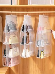 Storage Bags Wardrobe Closet Transparent Bag Hanging Handbag Female Finishing Double-sided Artifact Dustproof