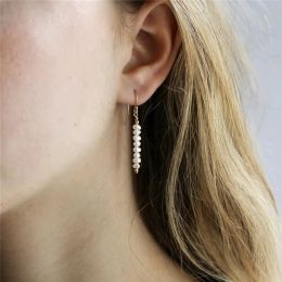 Earrings Handmade Tiny Pearl Earrings Minimalism 14K Gold Filled Hoop Earrings Brincos Oorbellen Pendientes Boho Jewelry Women Earrings