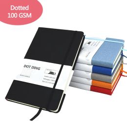 Notebooks A5 Dotted Notebooks Canvas Hard Cover 100 GSM Inside Pocket Journals Diary Korean Stationery School Supplies for Students