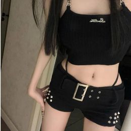 Women's Jeans Black Low Waist Sexy Denim Ultra Shorts Women Summer Petite Pants Design Niche Straight Wide Leg