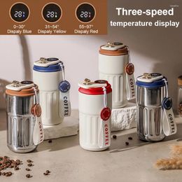 Coffee Pots Smart Cup LED Temperature Display Stainless Steel Thermal Water Bottle Leak-Proof Cold For Office School