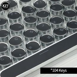 104Pcs/Set PBT Universal Round Key Cap Keycaps for Cherry MX Mechanical Keyboard Universal Backlit Round Design