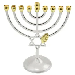 Candle Holders Jewish Menorah Candle-Holders Stand Holds 9 Candles Religions Candelabra Hanukkah Family Gatherings Table Decoration