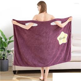 Towel Wearable Bath Superfine Fibre Towels Soft And Absorbent Chic For Autumn El Home Bathroom Gifts Women Bathrobe Drop Delivery Ga Dhgvm