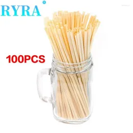 Drinking Straws 20cm Natural Drinkware Environmentally Friendly Wheat Straw Kitchen Tools And Gadgets 100pcs/pack Disposable