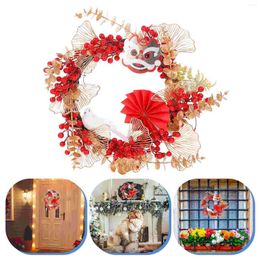 Decorative Flowers Chinese Year Lantern Festival Wreath Delicate Decor Ornament Window Hanging Outdoor Decoration Pendant Household