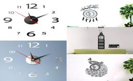 Modern Large 400mm 3D Mirror Surface Wall Clock 3D Wall Sticker Home Office Room DIY Wall Decor Home Decor Accessories2925627