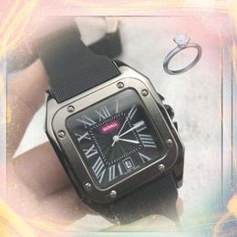 All Dials Working Automatic Date Men Women Watches Luxury Square Roman Tank Dial Clock Quartz Movement Sports Rubber Belt Bracelet All the Crime Lady Boy Wristwatch