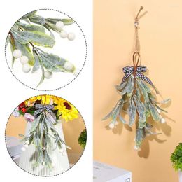 Decorative Flowers Wall Hanging Pendants Home Glitter Artificial Mistletoe Christmas Wreaths Decor Imitation Plants Garlands