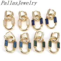 Earrings 3Pairs Colourful CZ Hoop Earrings With Charm For Women 2021 Wedding Pave Hanging Earrings Crystal New Jewely