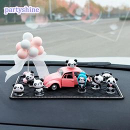 Party Decoration PandaSuit Decorations Birthday Happy Panda Figurines Decor Cake Topper Accessory Supplies Baby